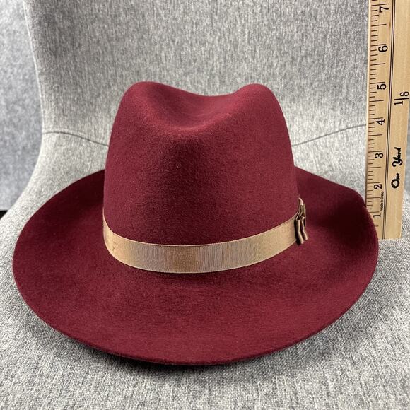 Goorin Bros Priscilla Lane Wool Fedora Hat Womens Medium Brick Red USA Made - Picture 7 of 13